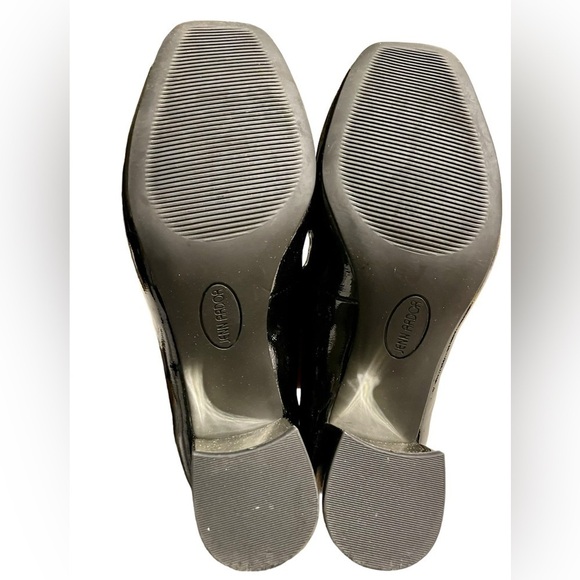 FINAL PRICE Size 7 Black patent leather Heeled loafers Gold hardware Jenn Ardor - Picture 6 of 10